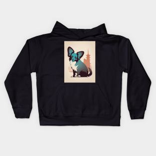 Papillon Dog 4 - Japanese Old Vintage Kids Hoodie